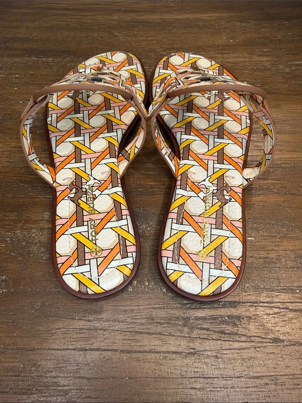 Tory Burch Welt Miller Sandal Printed Tumbled Leather